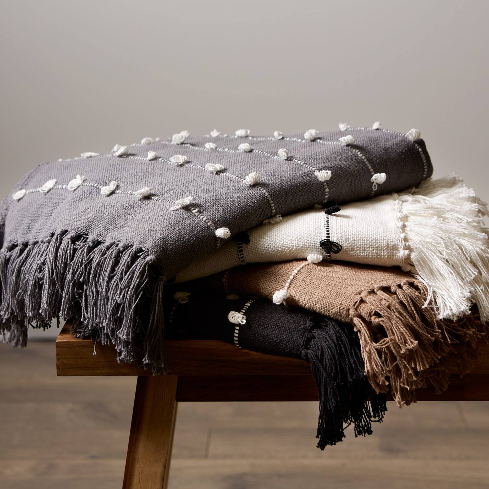 DII® Stone Woven Loop Throw